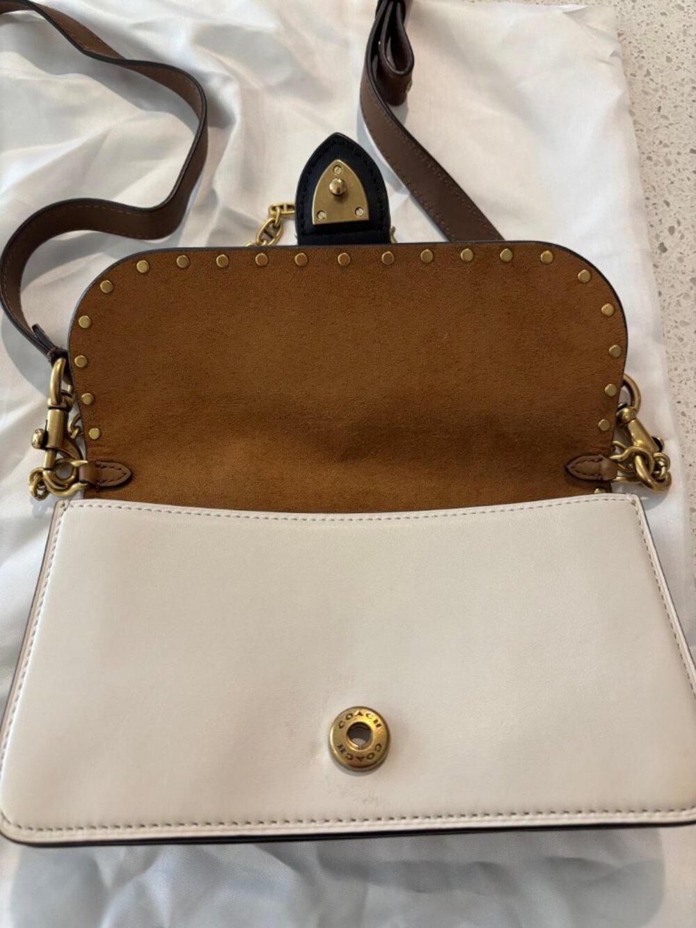 Coach Suede and Leather Mini Handbag - Picture 4 of 5